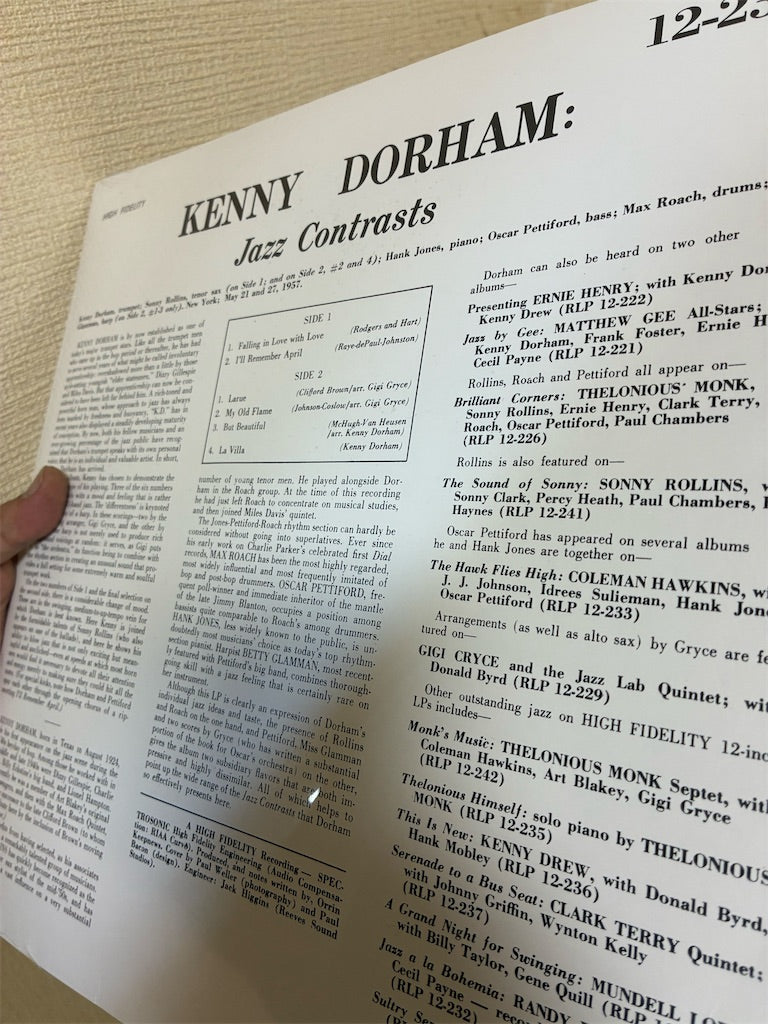 Kenny Dorham 【 jazz contrasts】新品レコード