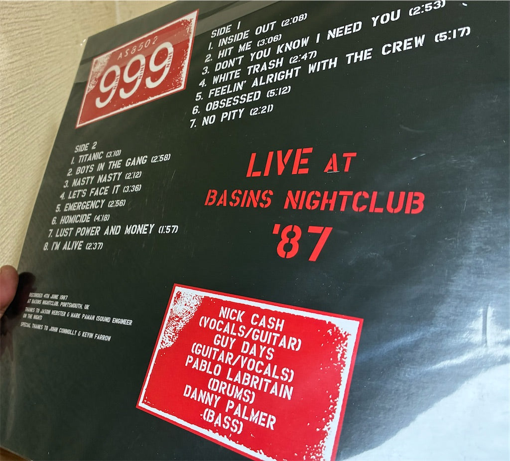 999【Live At The Basins Nightclub '87】新品レコード