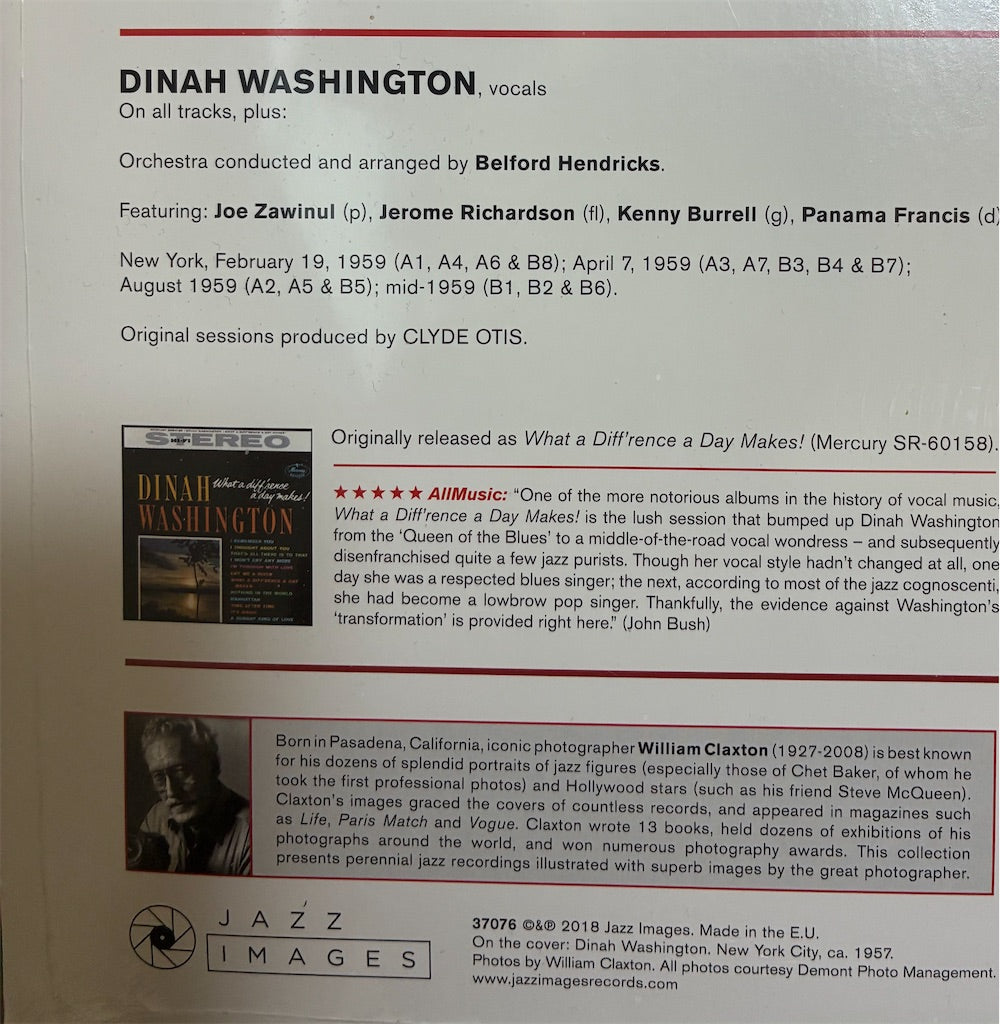 Dinah Washington【What a Diff'rence a Day Makes!】新品レコード