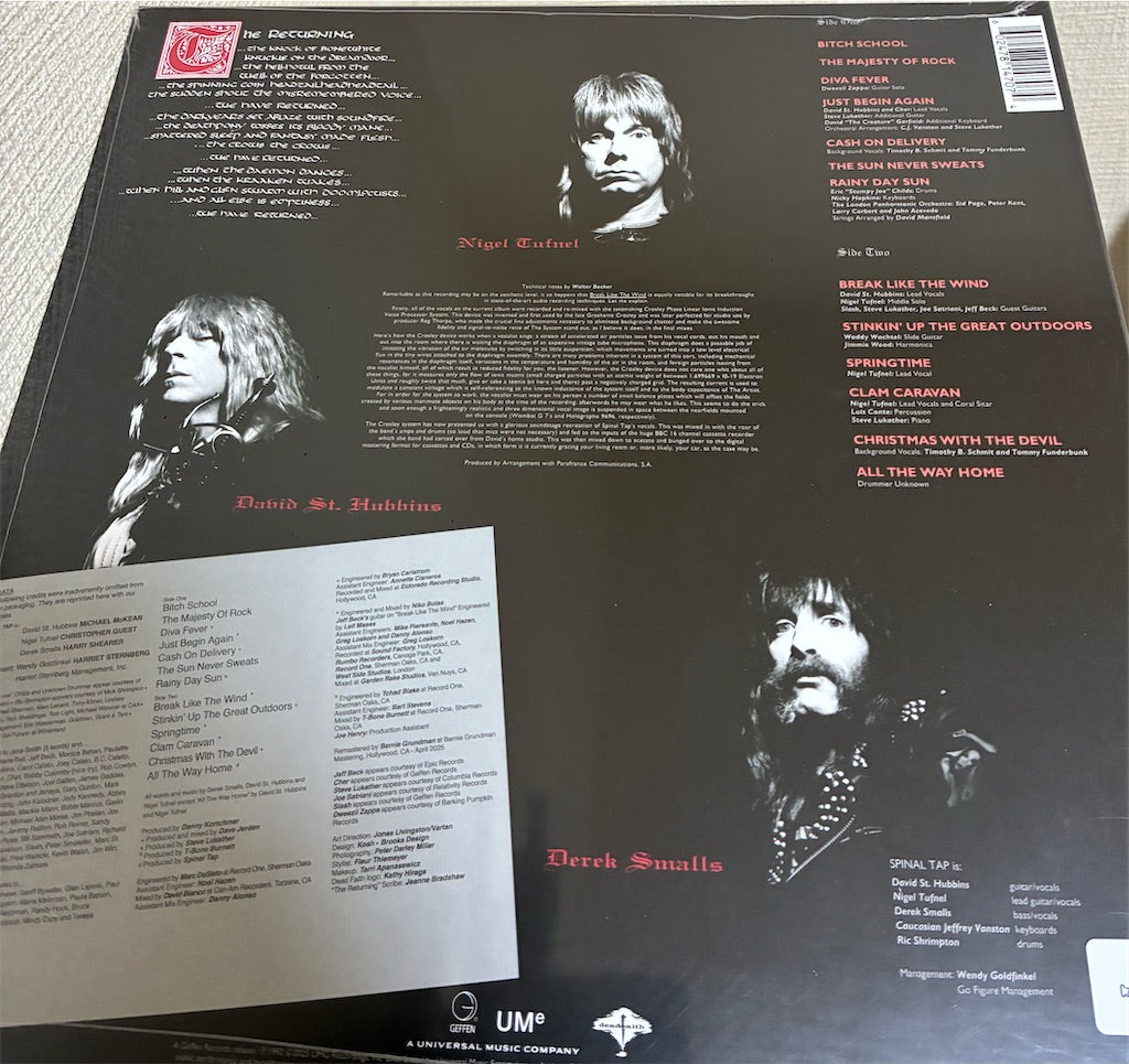 Spinal Tap【Break Like the Wind】新品レコード