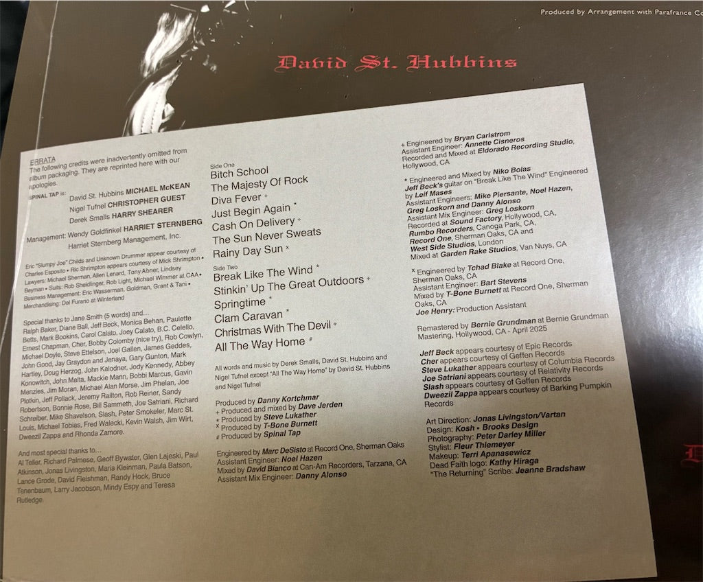 Spinal Tap【Break Like the Wind】新品レコード