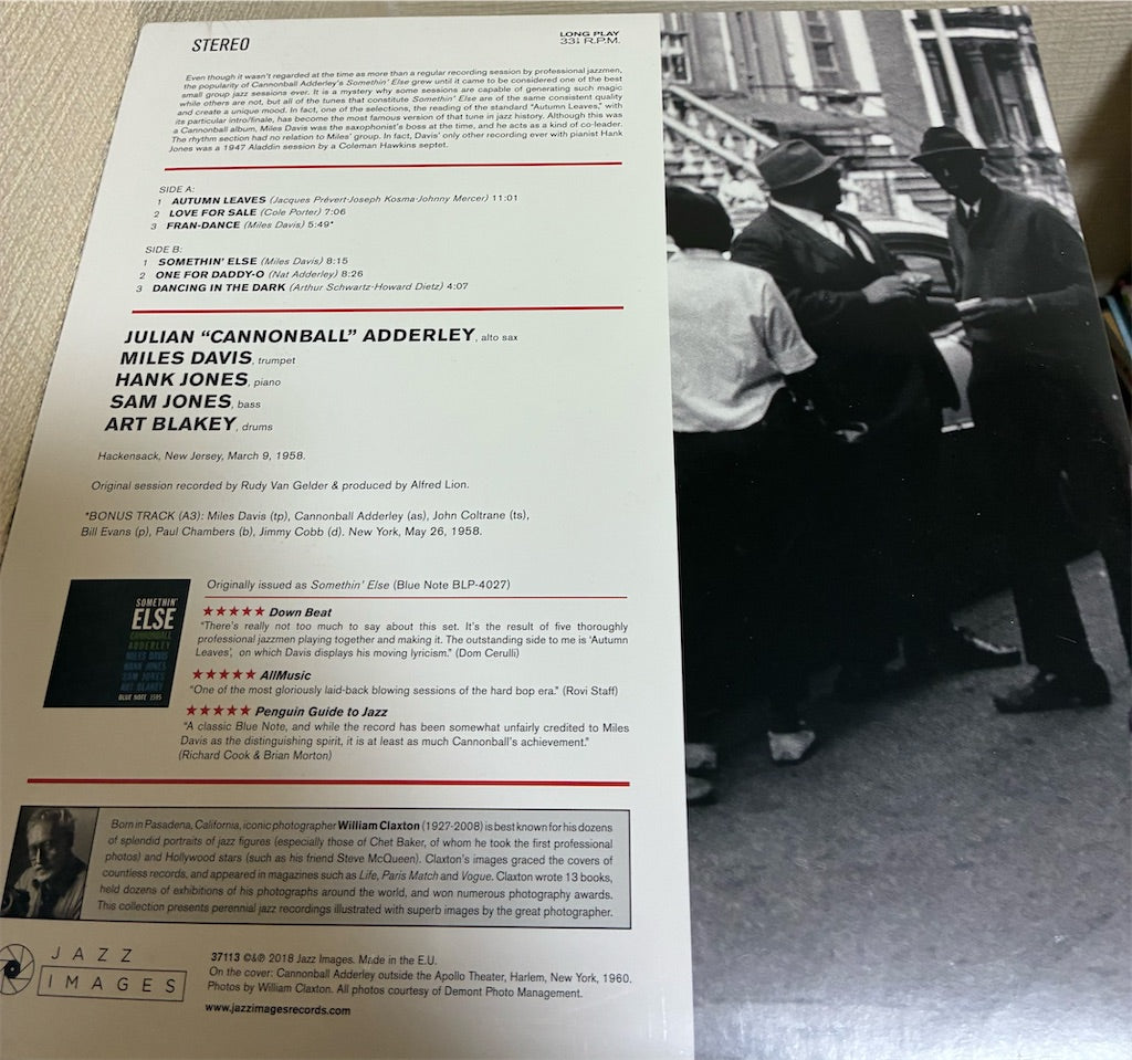 Cannonball Adderley & Miles Davis【Somethin' Else】新品レコード