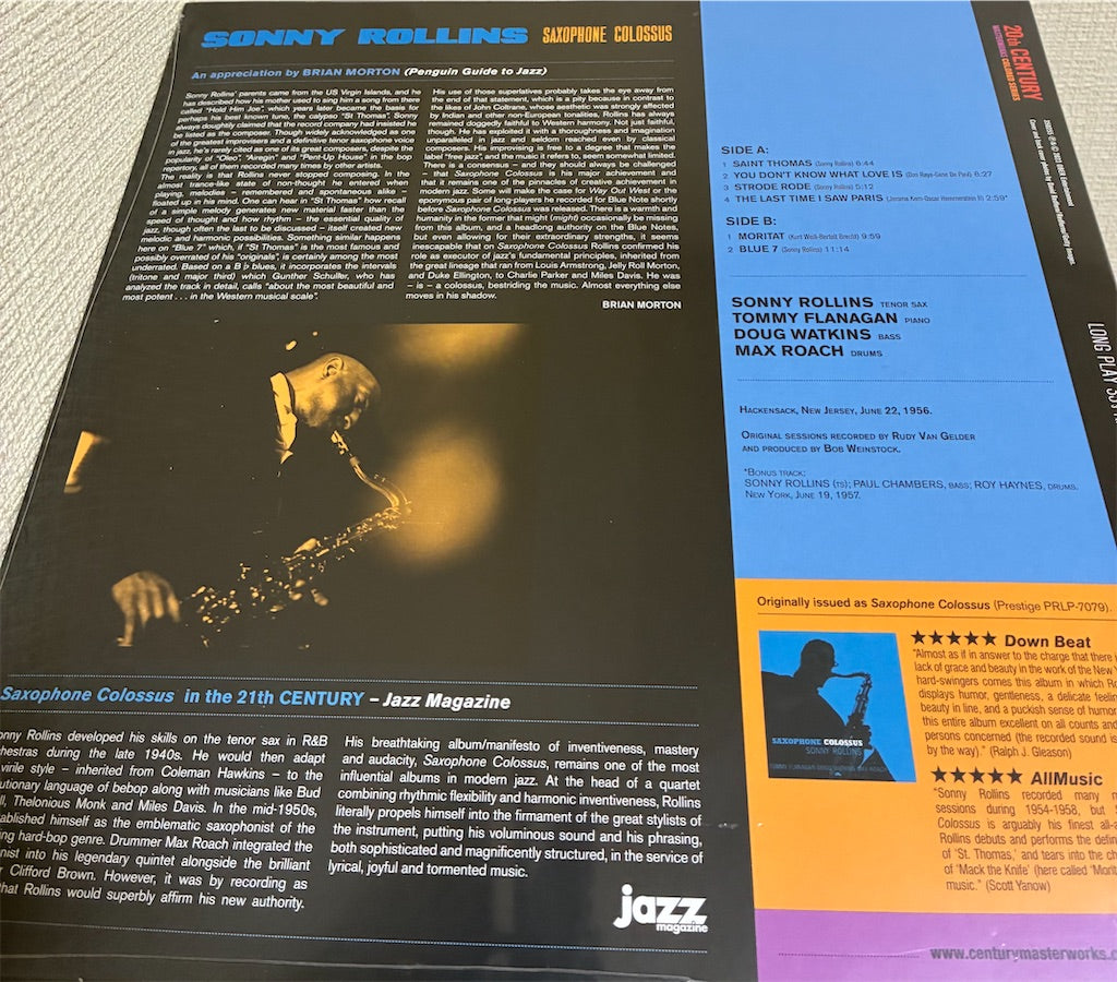 Sonny Rollins【Saxophone Colossus】新品レコード