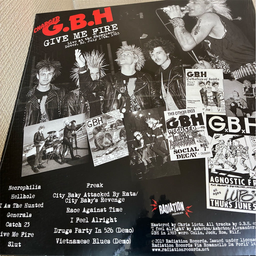 G.B.H.【Give Me Fire: Live At The Showplace, Dover, NJ. July 17th, 1983】中古レコード
