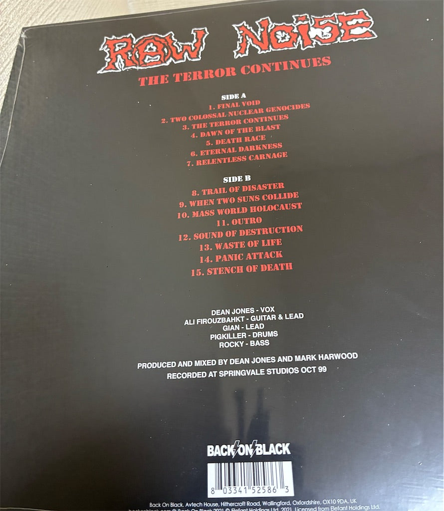 Raw Noise【The Terror Continues】新品レコード