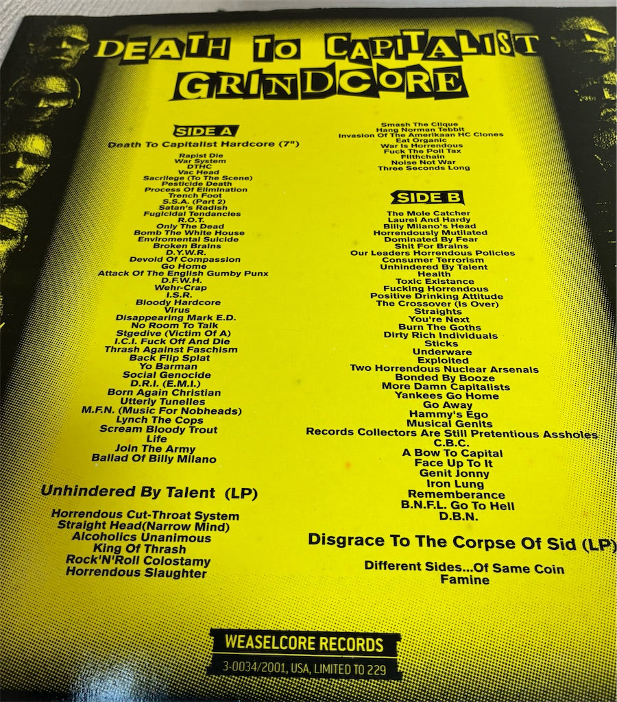 Sore Throat【Death To Capitalist Grindcore】中古レコード
