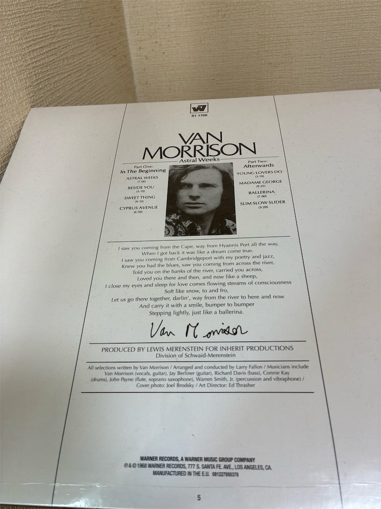 Van Morrison【Astral Weeks】新品レコード