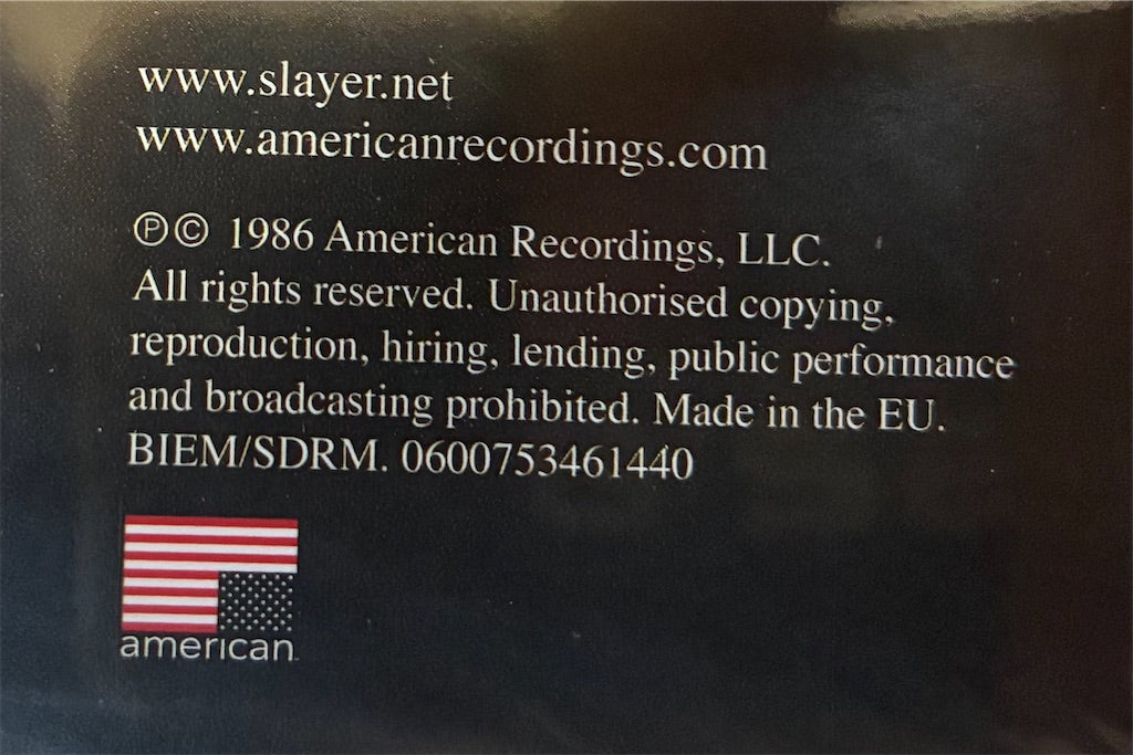 Slayer【Reign in Blood】新品レコード