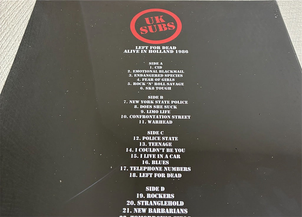 U.K. SUBS【Left For Dead - Alive In Holland 1986】新品レコード