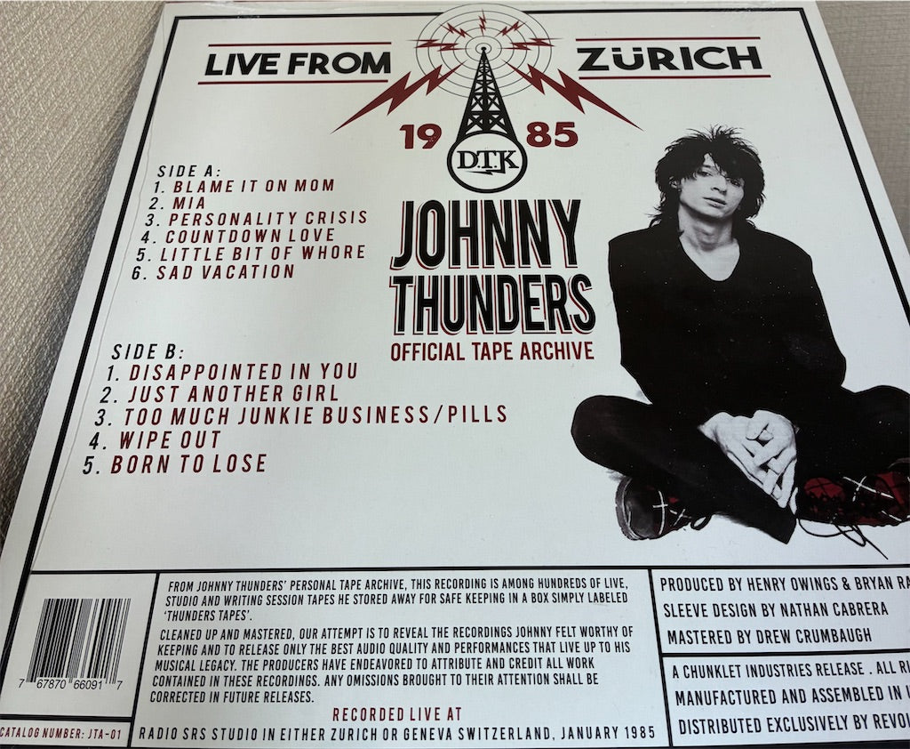 Johnny Thunders【Live From Zürich 1985】新品レコード