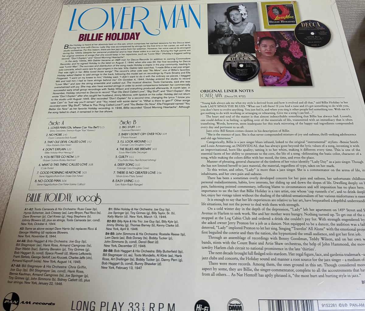 Billie Holiday【Lover Man】新品レコード